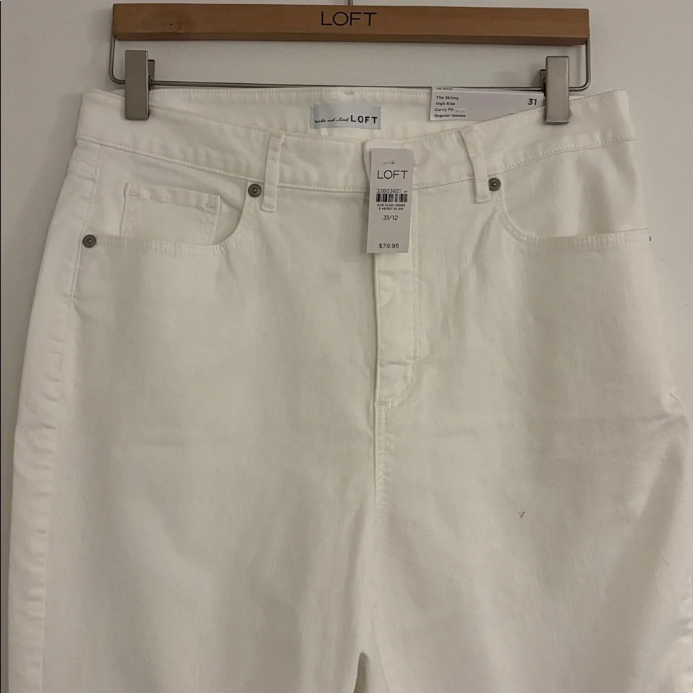 LOFT Women's Cream High Rise Skinny Jeans - Picture 3 of 6